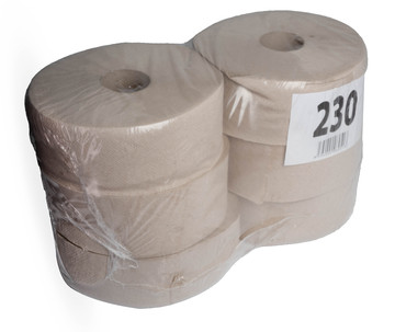 Toaletní papír pr.230, 6 rolí, 1 vrstva, recykl, šedý