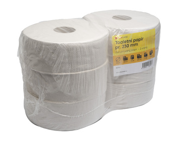 Toaletní papír pr.230, 6 rolí, 2 vrstvy, recykl, bělený