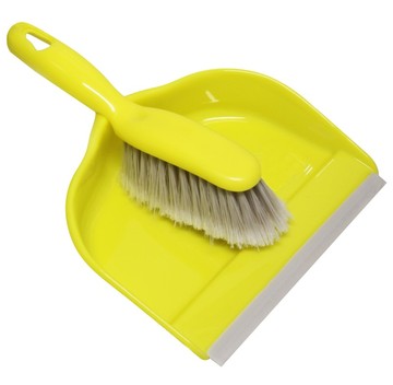 Smetáček a lopatka s gumovou lištou, žlutý
