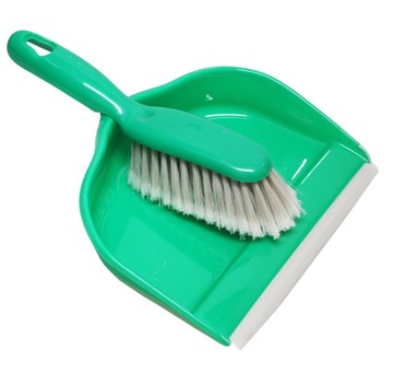 Smetáček a lopatka s gumovou lištou, zelený
